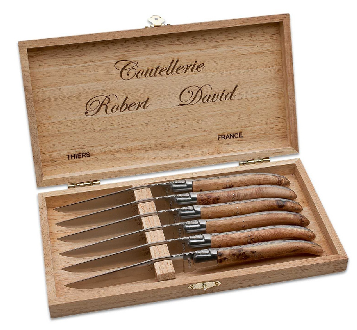 Laguiole - Style De Vie - Tafelmessenset - 18 Donker Bruine Steakmessen Met Echtheid Certificaat Staal Roestvrij Abs